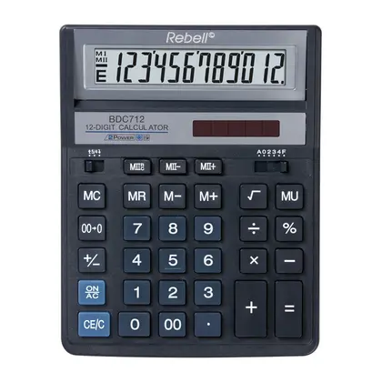 Калькулятор Rebell, 12 разрядный, бухгалтерский, Синий, (BDC-712Bl)
