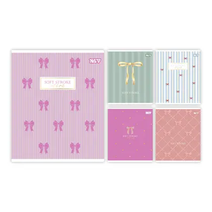 Зошит шкільний YES 12 аркушів клітинка, Pink bow (768564)