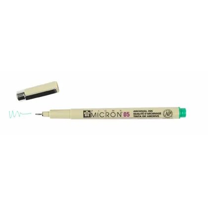 Линер Sakura Pigma Micron, (0.5) 0,45 мм., , Зелёный, PIGMA Micron (XSDK05#29)