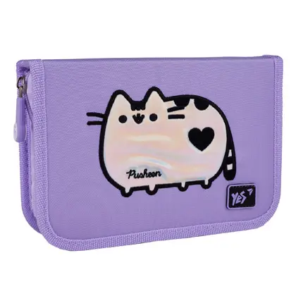 Пенал школьный YES, 1 отделение, 2 клапана, Pusheen Shiny, (533628)