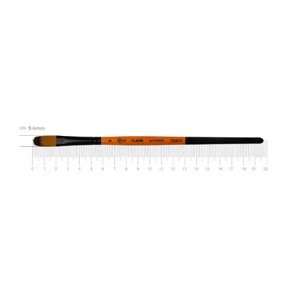Пензель синтетичний ROSA FLAME 1368FR овальний №6 коротка ручка, (1368FR06)