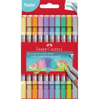 Фломастеры в наборе Faber-Castell, 10 цветов, FIBRE-TIP, PASTEL, (151112)