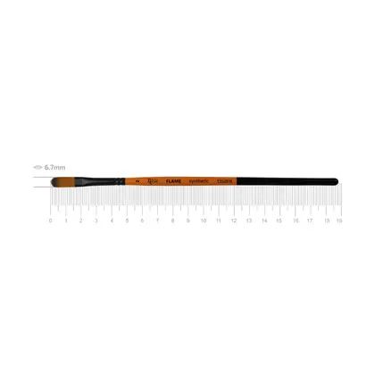 Пензель синтетичний ROSA FLAME 1368FR овальний №2 коротка ручка, (1368FR02)