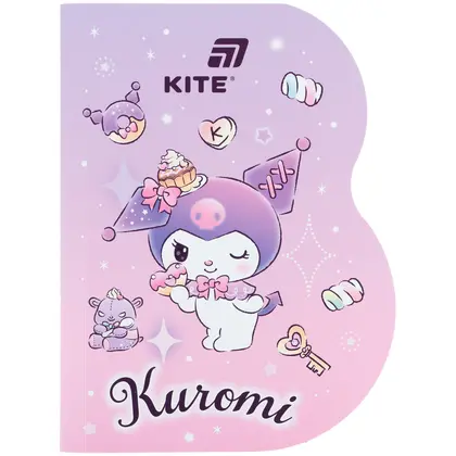 Блокнот KITE А6, 60 аркушів склейка, Kuromi (HK26-223-2)