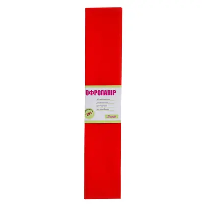 Гофрированная бумага 1 Вересня, 50*200 см., 55%, Красная, (701519)