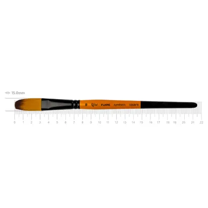 Пензель синтетичний ROSA FLAME 1368FR овальний №18 коротка ручка, (1368FR18)