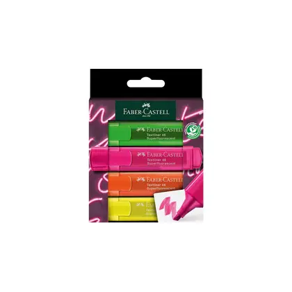 Маркери текстові в наборі Faber-Castell 1-5 мм., 4 шт. Neon, Textliner 46 (254600)