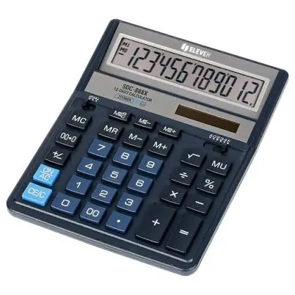 Калькулятор ELEVEN, 12 разрядный, бухгалтерский, (SDC-888X-BL)