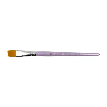 Кисть синтетика Rosa Hobby&Craft плоская, №18, короткая ручка, (H&C0F18)