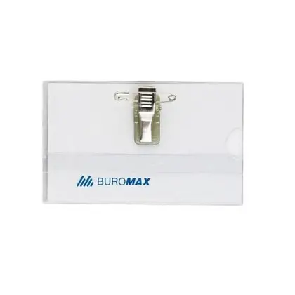 Бейдж Buromax 90*55 мм. горизонтальний, кліп+шпилька, (BM.5401)
