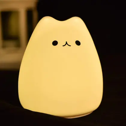 Нічник 13 см. Силікон, 3*ААА, Білий, Pusheen (99804)