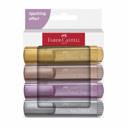 Маркери текстові в наборі Faber-Castell 1-5 мм., 4 шт. Metallic, Textliner 46 (254674)