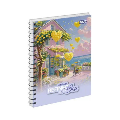Блокнот YES А5, 80 аркушів на спиралі, клітинка, Refined Sea (152318)