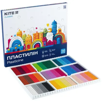 Пластилін Kite Classic 36 кольорів, 720 г. (K-078)